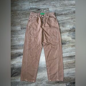 Sandrine Rose x Free People French Worker Cinch Waist Brown Pants Size 27